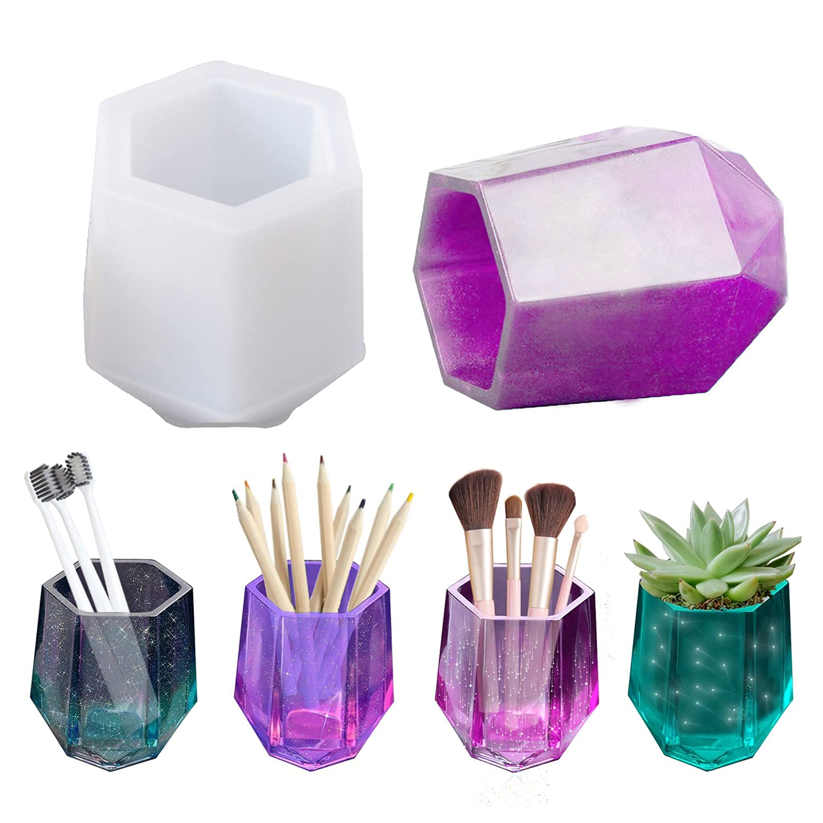 HASTHIP Silicon Moulds for Resin Art DIY Cup Resin Silicone Mold Cosmetics Brushes Pen Storage Plant Pot Mold for Home Decor (White-Small Cup) HASTHIP Silicon Moulds for Resin Art DIY Cup Resin Silicone Mold Cosmetics Brushes Pen Storage Plant Pot Mold for Home Decor (White-Small Cup)